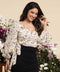 Lantern Sleeve Wrap Belted Floral Top